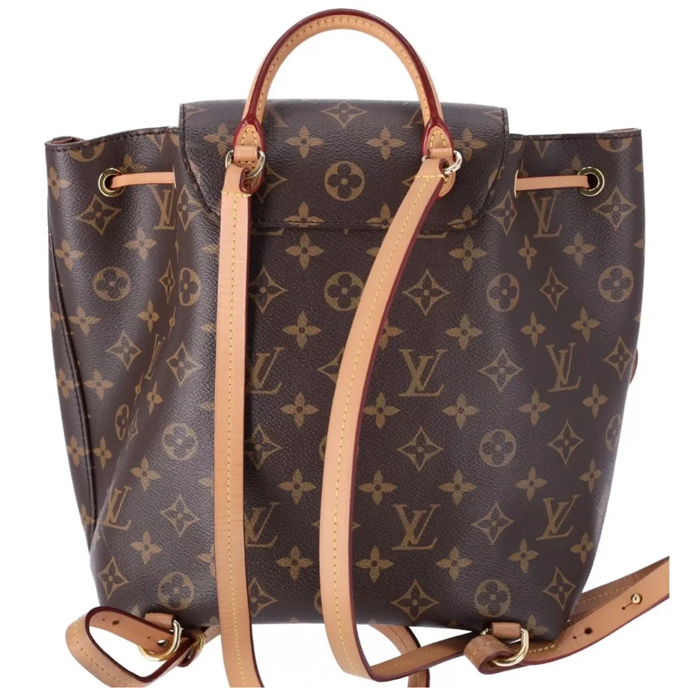 Louis Vuitton Montsouris PM Backpack Brown Monogram M45501 LV Logo Charm